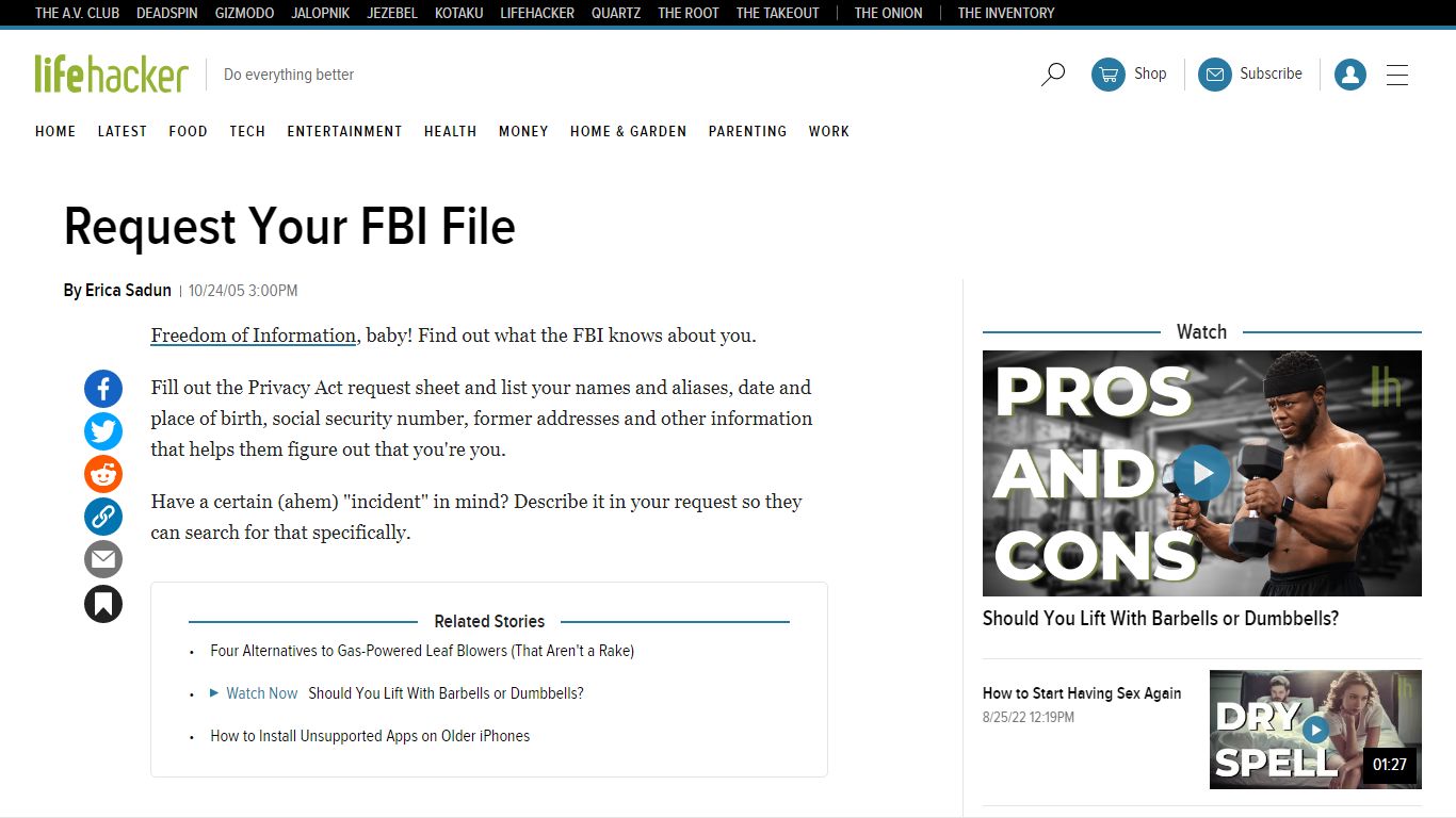 Request Your FBI File - lifehacker.com